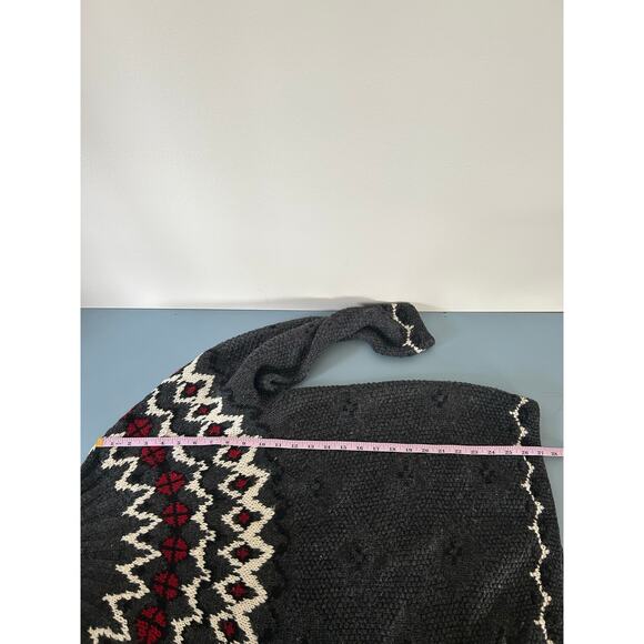 Vintage Moda International knit fair isles sweater size M grey mock neck - Picture 6 of 7